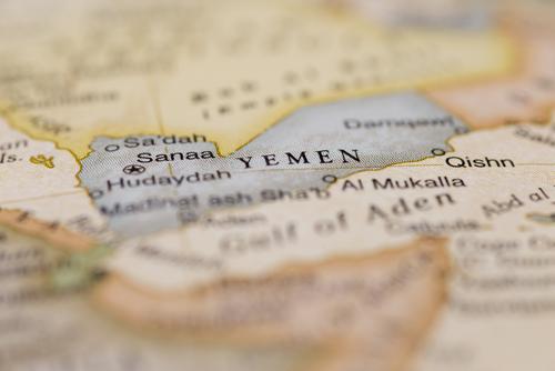 Yemen on a globe