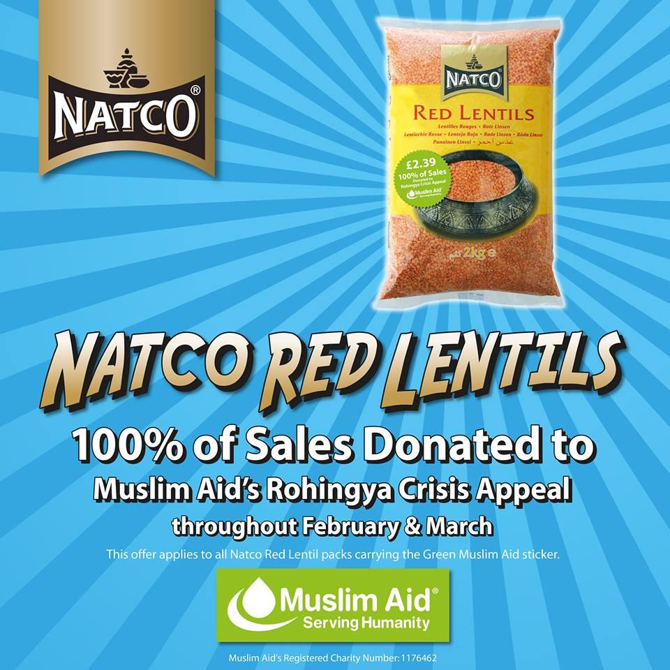 Buy Natco Red Lentils - all sales go to Myanmar!